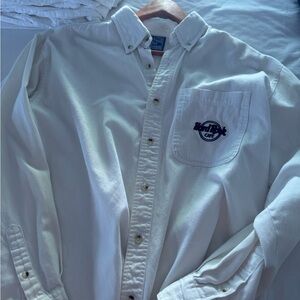 Hard Rock Cafe Cream Button Down Shirt